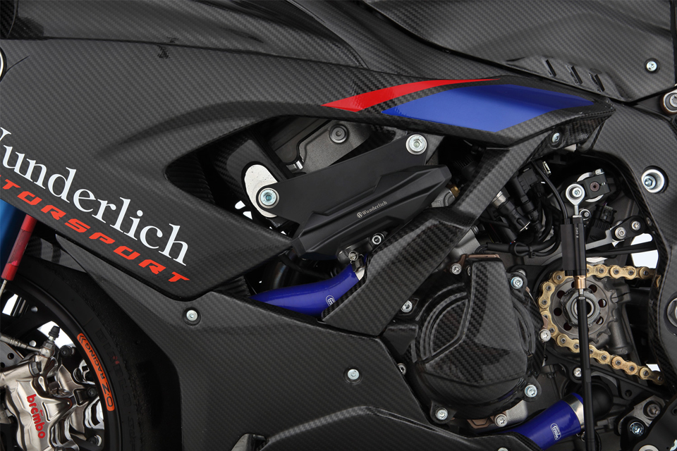 thumbnail image 2 of Protect Your Beast: Woodcraft Racing Frame Slider Kit For BMW S1000RR 2020-2024 - Black Pucks 2 of 3