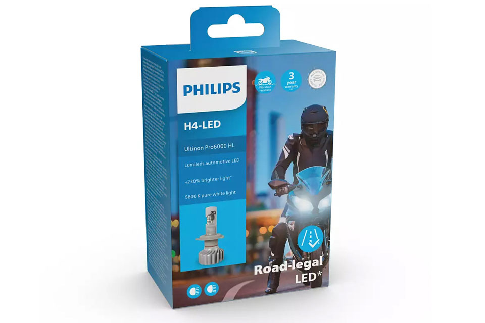 Philips Ultinon Pro6000 H4 LED Headlight Bulb with Road Legal, 230%  Brighter, 5800K : : Automotive