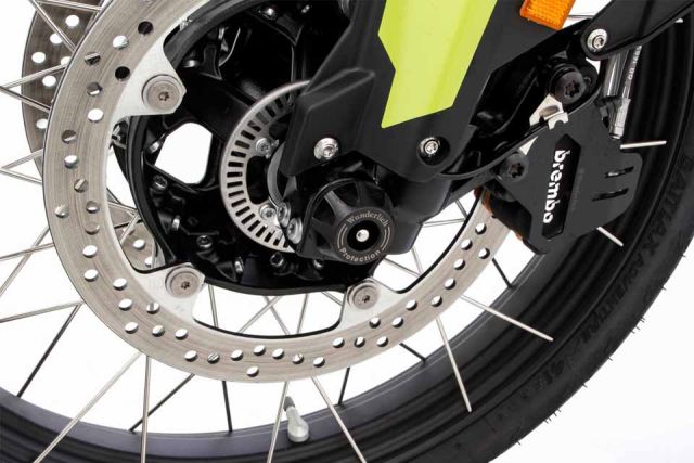 BMW F 9000 GS Wunderlich DOUBLESHOCK Axle Protection Pads, Front