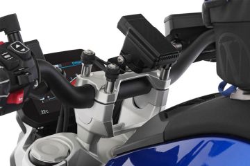 Wunderlich ERGO Handlebar Riser for Models with BMW Sat Nav, 25mm, Silver