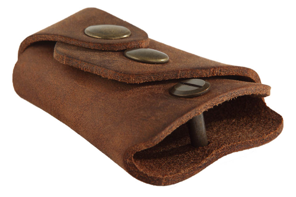 Motorcycle Leather Key Case Brown