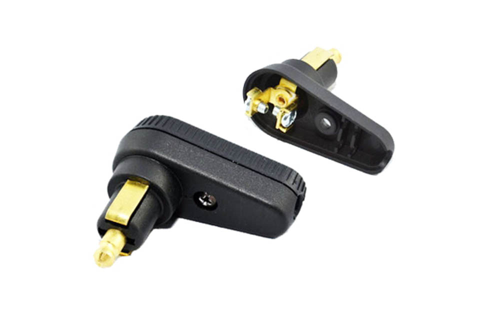 Angled DIN Plug Motorcycle Electrical Accessory