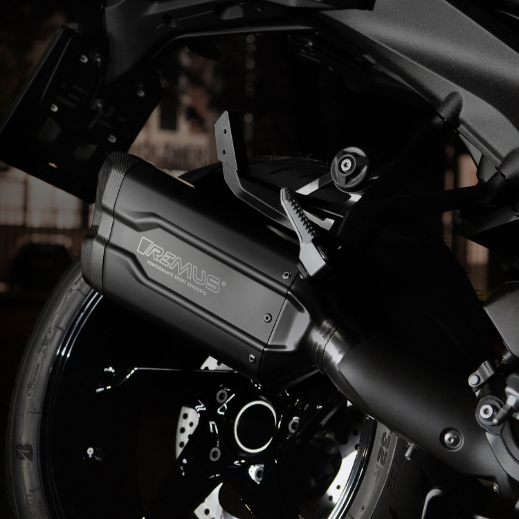 Remus exhaust gleaming in the light